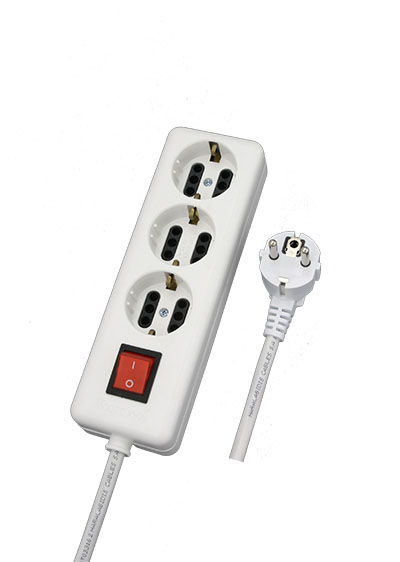 4Way socket with cable with switch